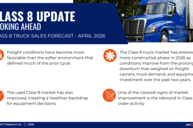 Class 8 Update: ACT Research’s February 2026 outlook highlights uneven vocational demand, disciplined production, soft used truck pricing, and gradual market rebalancing.